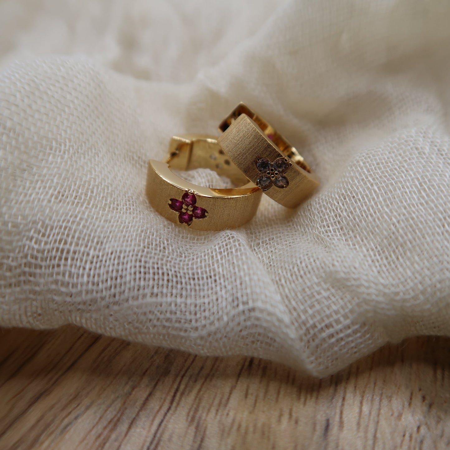 Premium Collection Golden Baguette Studs