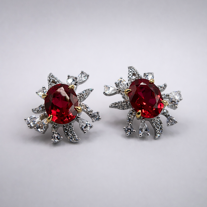 Premium Collection Ruby Heart Studs