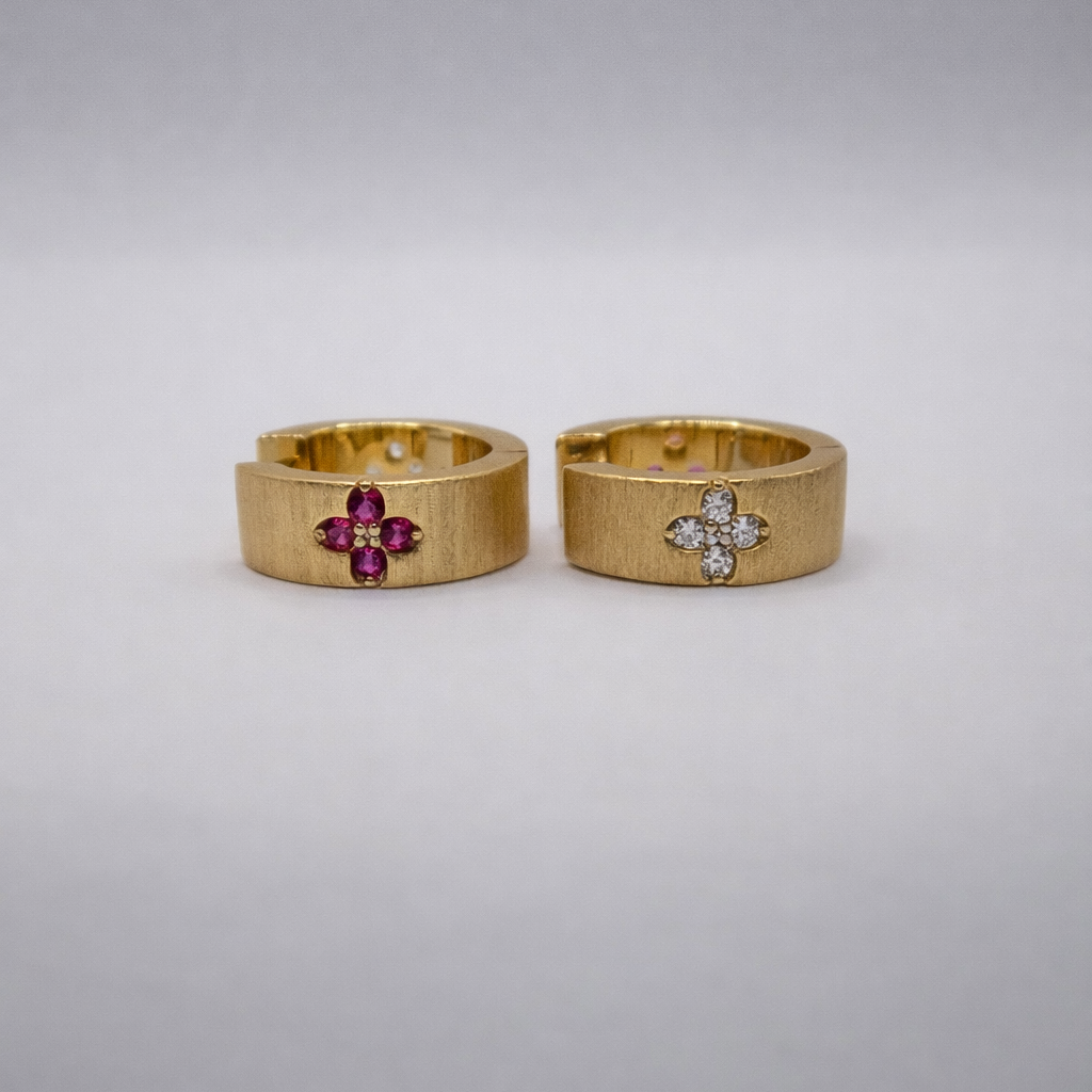 Premium Collection Golden Baguette Studs