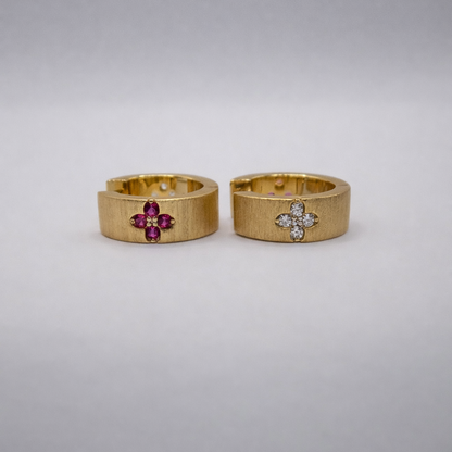 Premium Collection Golden Baguette Studs