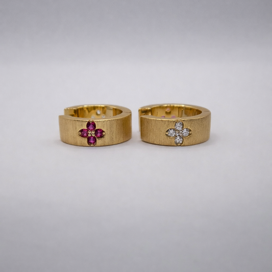 Premium Collection Golden Baguette Studs