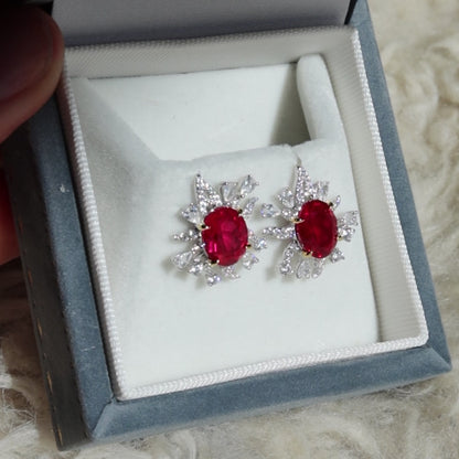 Premium Collection Ruby Heart Studs
